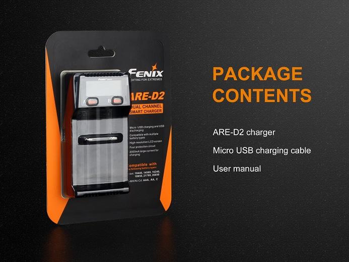 Fenix ARE-D2 Dual Bay Smart Battery Charger Battery Charger Fenix