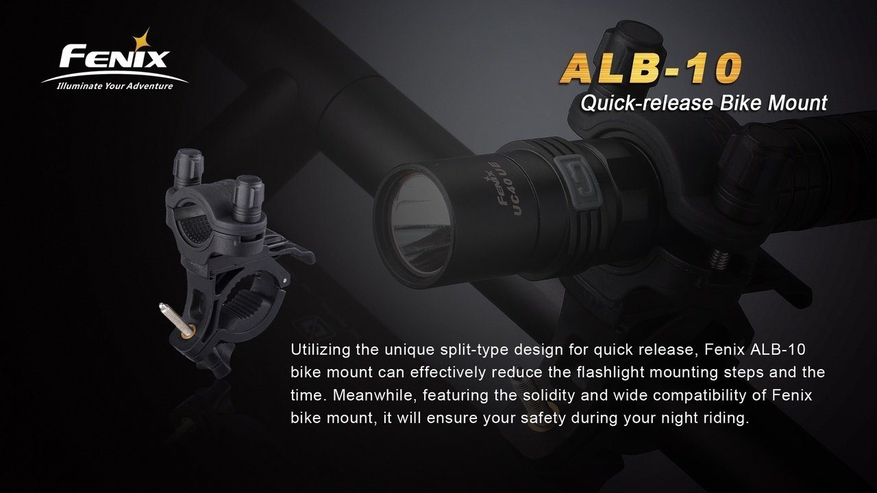 Fenix ALB-10 Quick-Release Bike Mount Flashlight Accessories Fenix