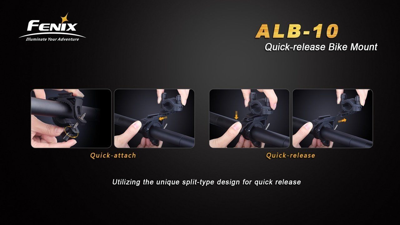 Fenix ALB-10 Quick-Release Bike Mount Flashlight Accessories Fenix