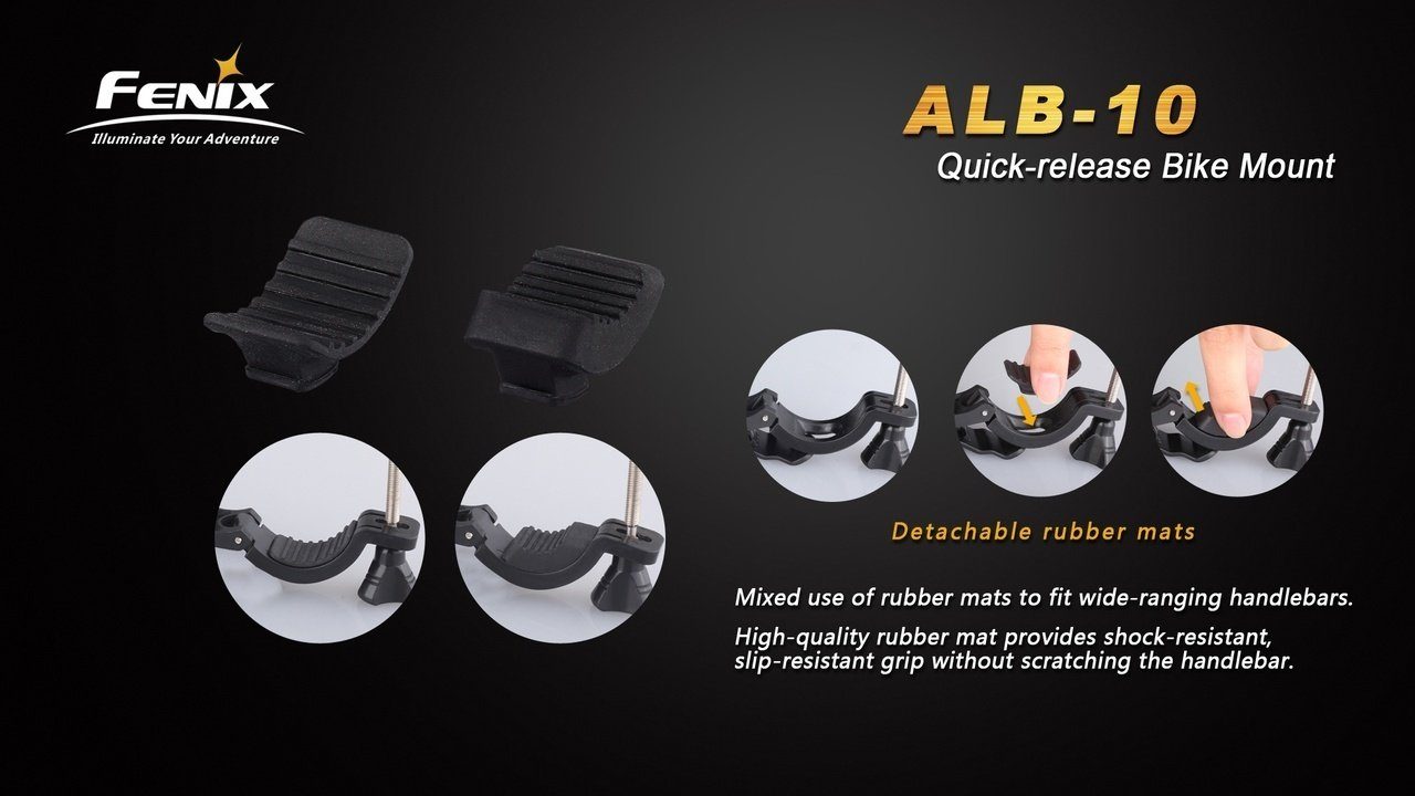 Fenix ALB-10 Quick-Release Bike Mount Flashlight Accessories Fenix