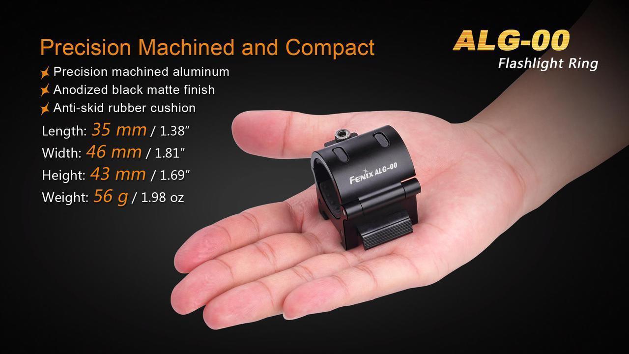 Fenix ALG-00 tactical flashlight rail mount for Picatinny rail systems providing secure attachment for hunting and tactical applications