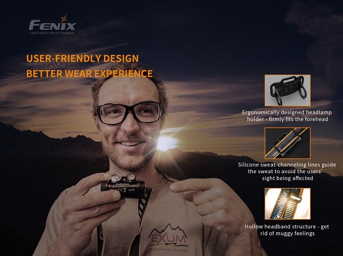 Fenix HM65R Rechargeable 1400 Lumens Dual Beam LED Headlamp Headlamp Fenix