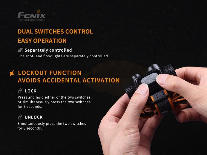 Fenix HM65R Rechargeable 1400 Lumens Dual Beam LED Headlamp Headlamp Fenix