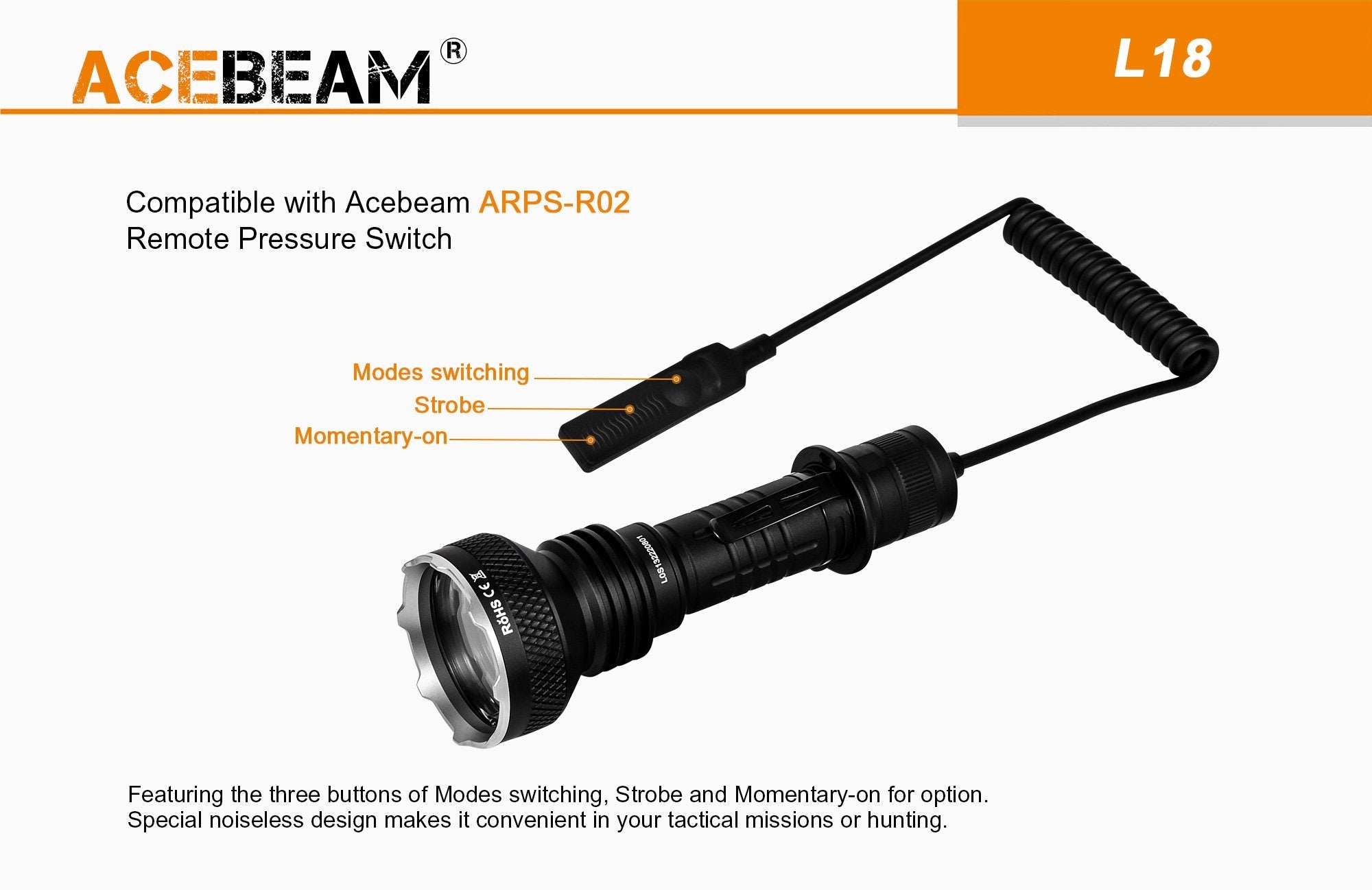 Acebeam L18 - 1500 Lumens Flashlight Flashlight Acebeam