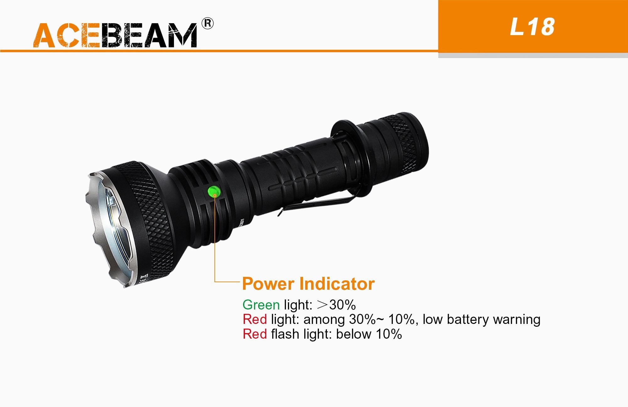 Acebeam L18 - 1500 Lumens Flashlight Flashlight Acebeam