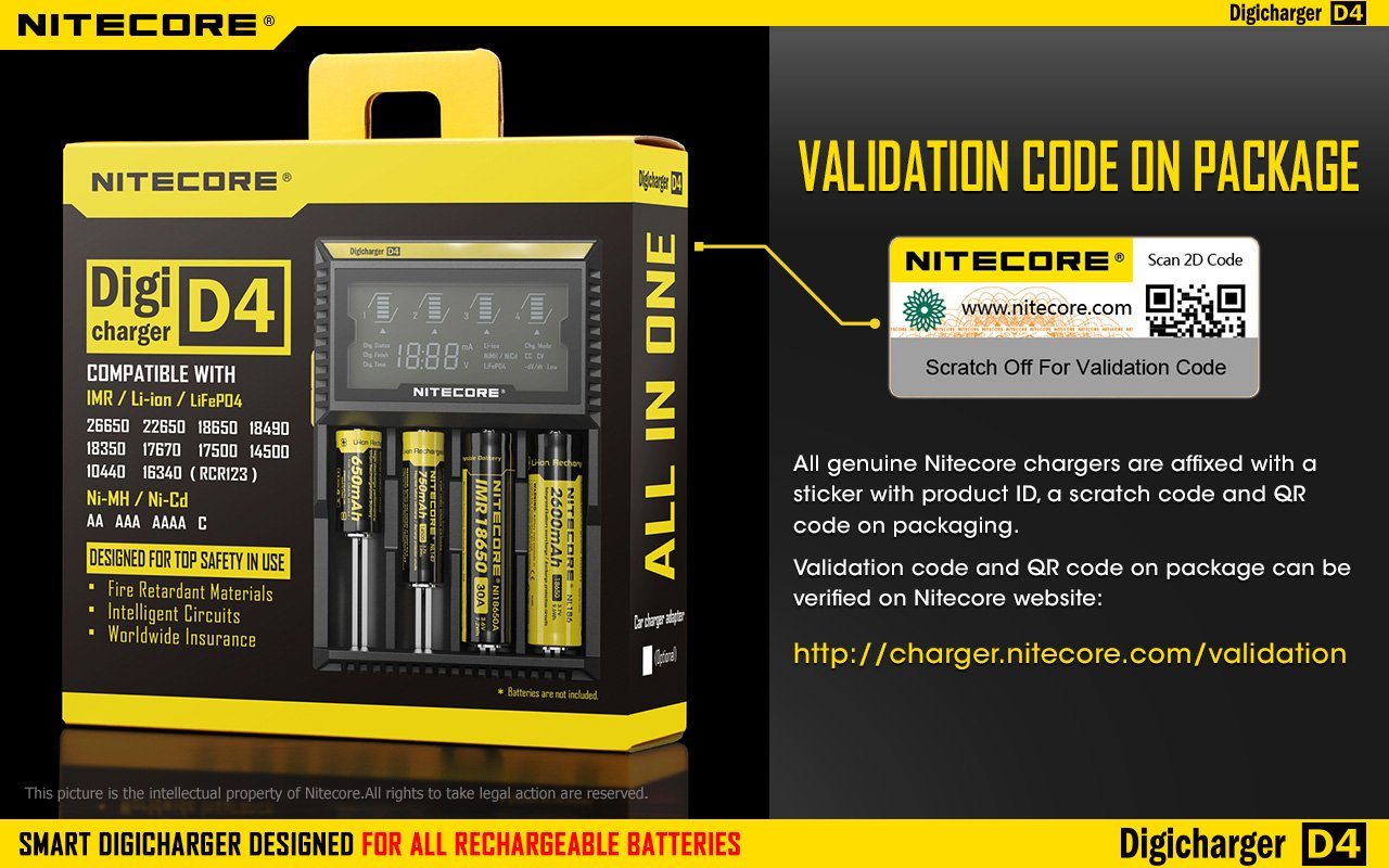 Nitecore D4 Intelligent Universal Charger Battery Charger Nitecore
