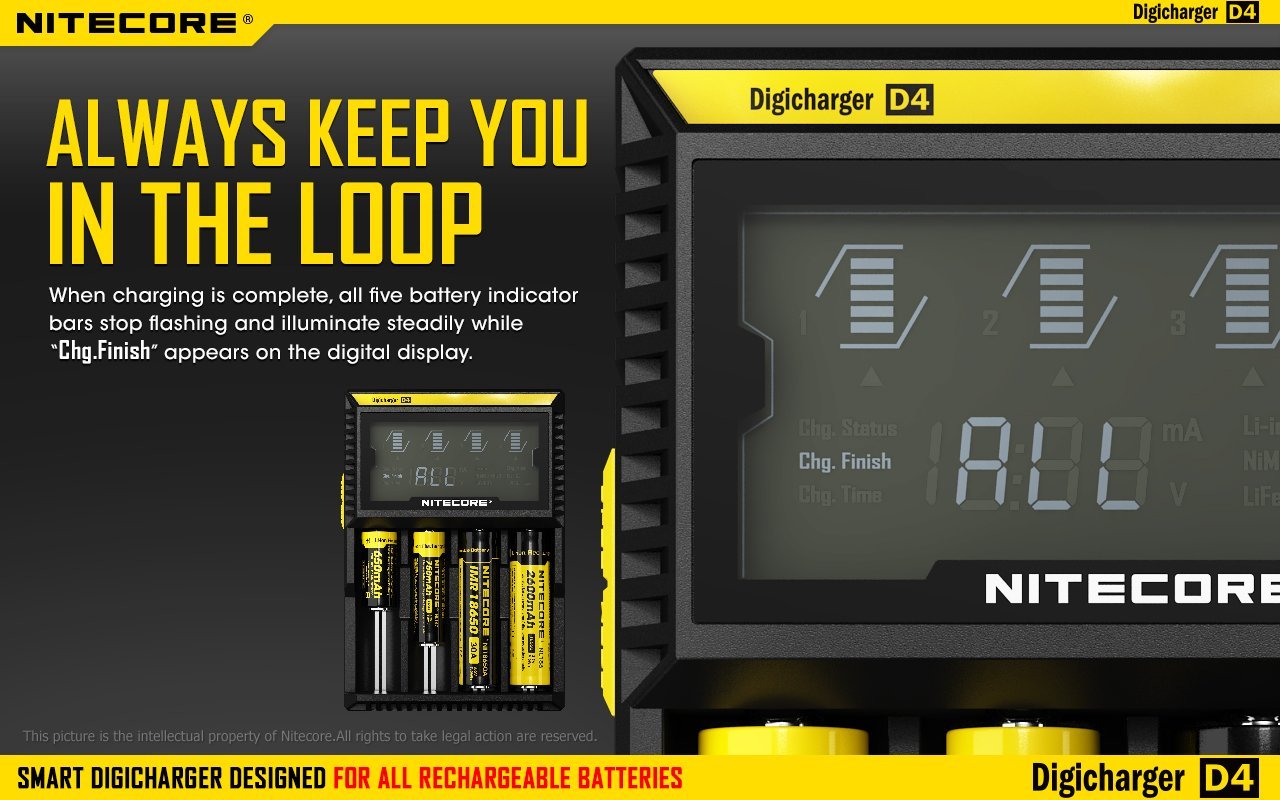 Nitecore D4 Intelligent Universal Charger Battery Charger Nitecore