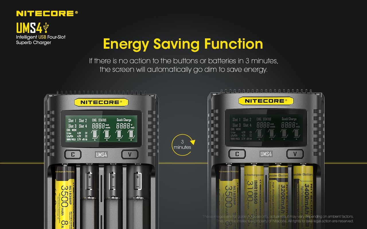 Nitecore UMS4 Intelligent USB Four-Slot Superb Charger Battery Charger Nitecore