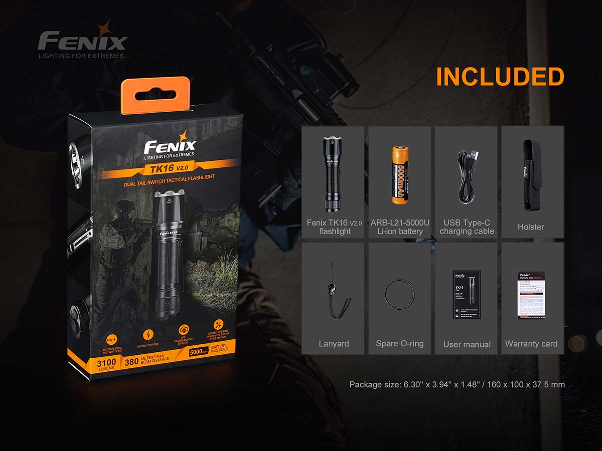 Fenix TK16 V2.0 Tactical Flashlight - 3100 Lumens