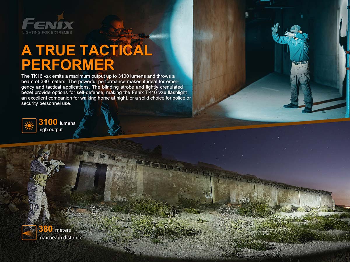 Fenix TK16 V2.0 Tactical Flashlight - 3100 Lumens