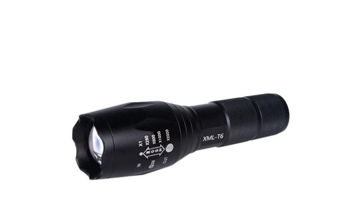 E17 Gladiator zoomable tactical military LED flashlight kit with 1040 lumens brightness and full accessories for defense and outdoor use