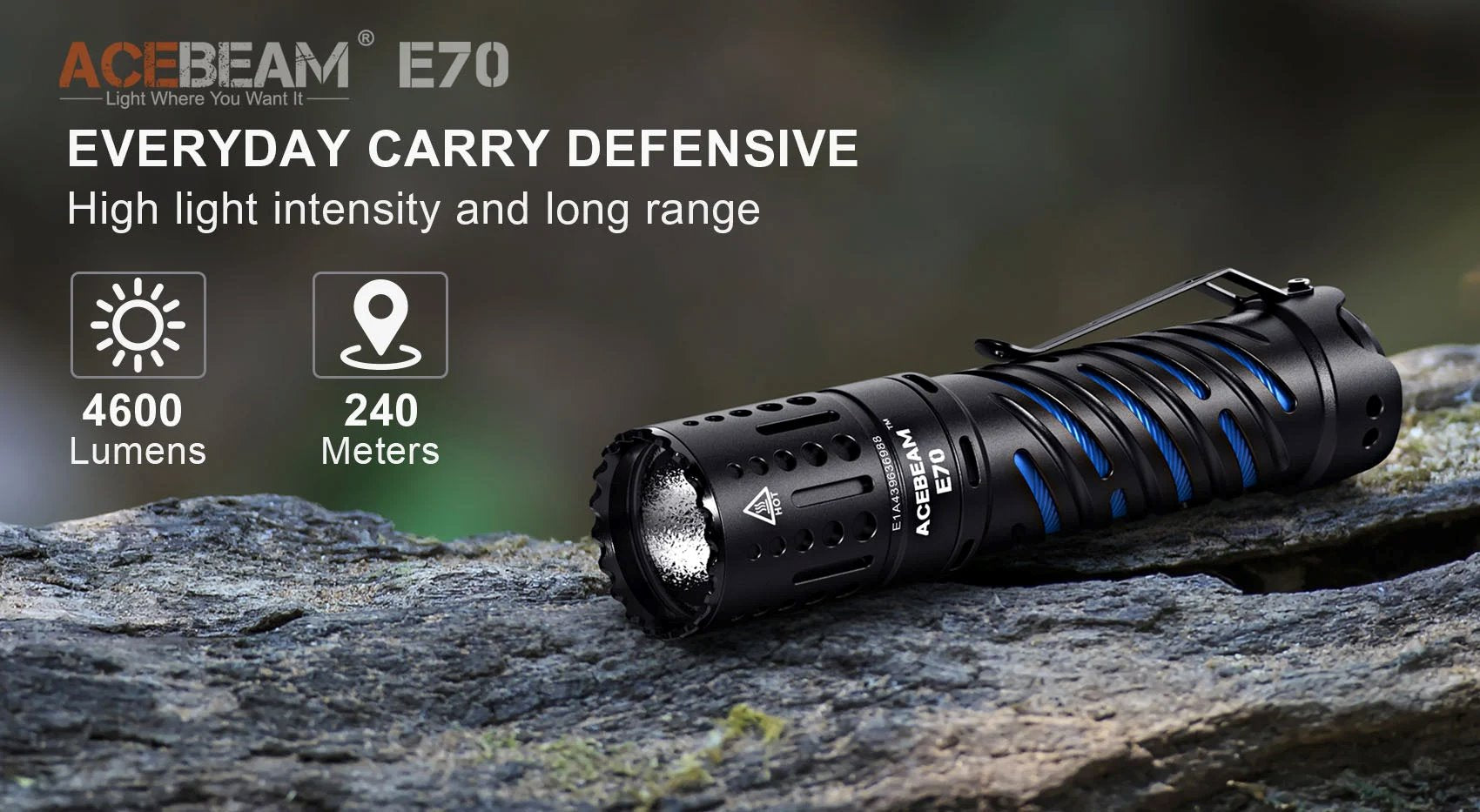 Acebeam E70 Aluminium EDC Flashlight Flashlight Acebeam