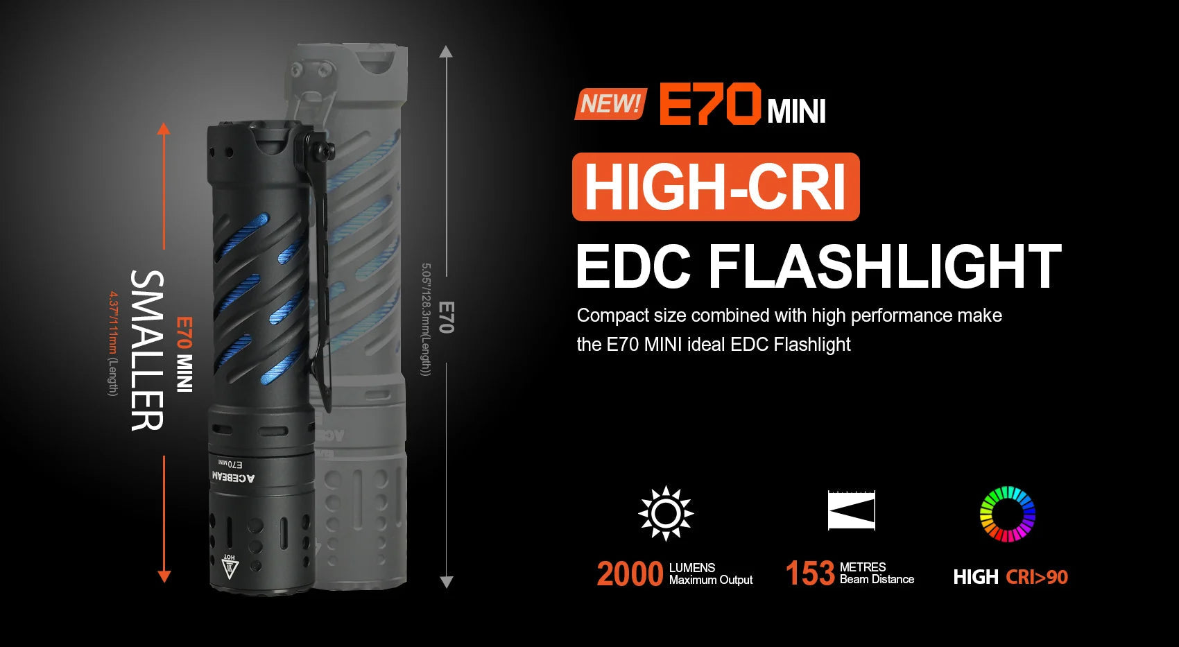 Acebeam E70 Mini EDC Flashlight Flashlight Acebeam