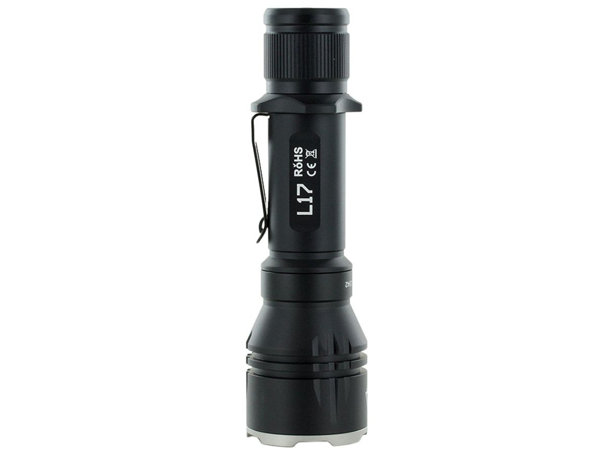 Acebeam L17 long-range tactical white LED flashlight with 1400 lumens brightness for hunting, tactical, and outdoor lighting