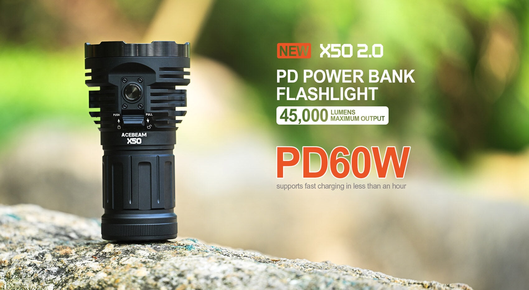 Acebeam X50 2.0 Powerful Flashlight - 45000 Lumens Flashlight Acebeam