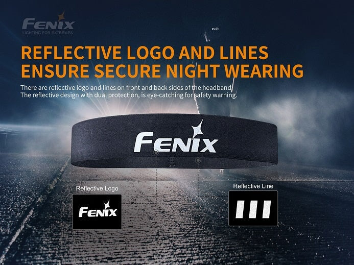 Fenix AFH-10 adjustable headband with built-in sweatband for LED headlamps, running, and outdoor activities