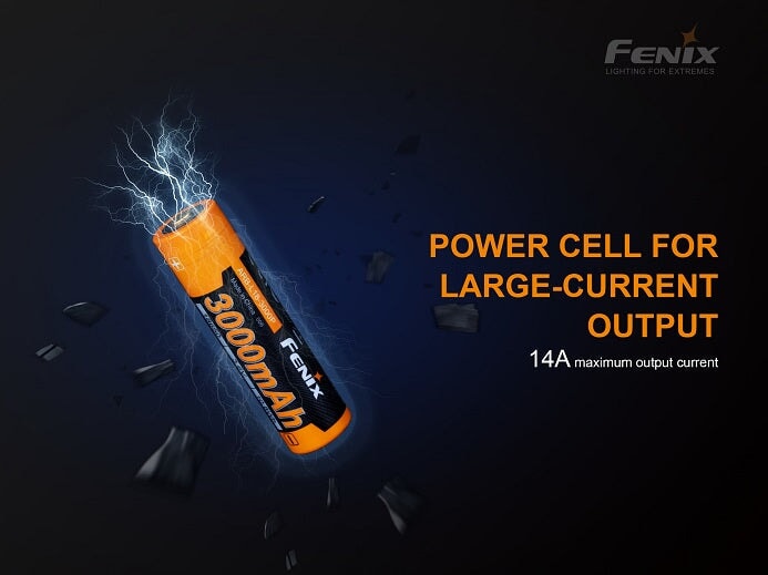 Fenix ARB-L18-3000P 18650 high-draw 3000mAh rechargeable Li-ion battery for LED flashlights and high-performance devices