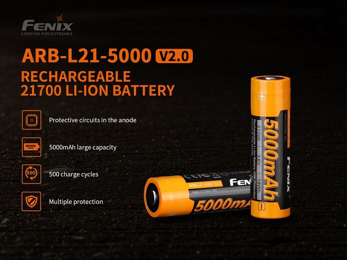 Fenix ARB-L21-5000 V2.0 Li-ion Rechargeable 21700 Battery Rechargeable Batteries Fenix