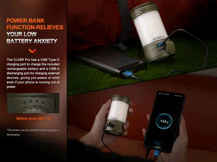 FENIX CL26R PRO MULTIFUNCTIONAL PORTABLE CAMPING LANTERN Fenix