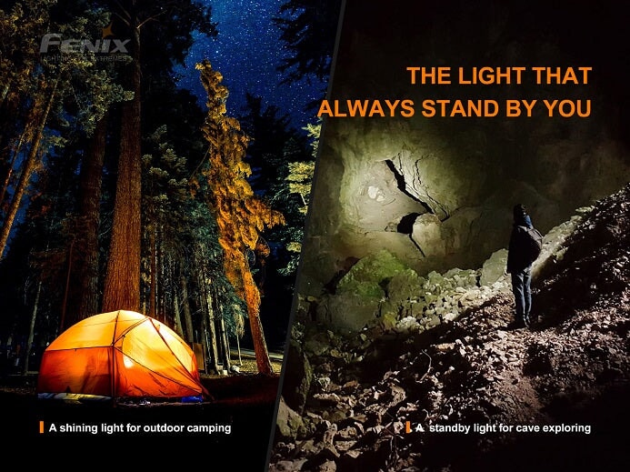 Fenix E-Star self-powered rechargeable LED emergency flashlight with 100 lumens brightness for travel, camping, and power outage use