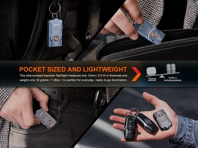 Fenix E03R V2.0 All-Metal Keychain Flashlight Fenix