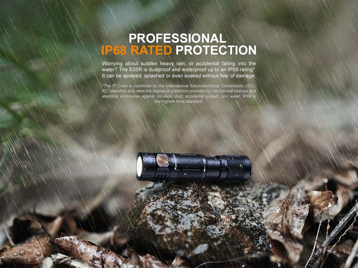 Fenix E05R Mini 400 Lumens LED Flashlight - Options Flashlight Fenix Black