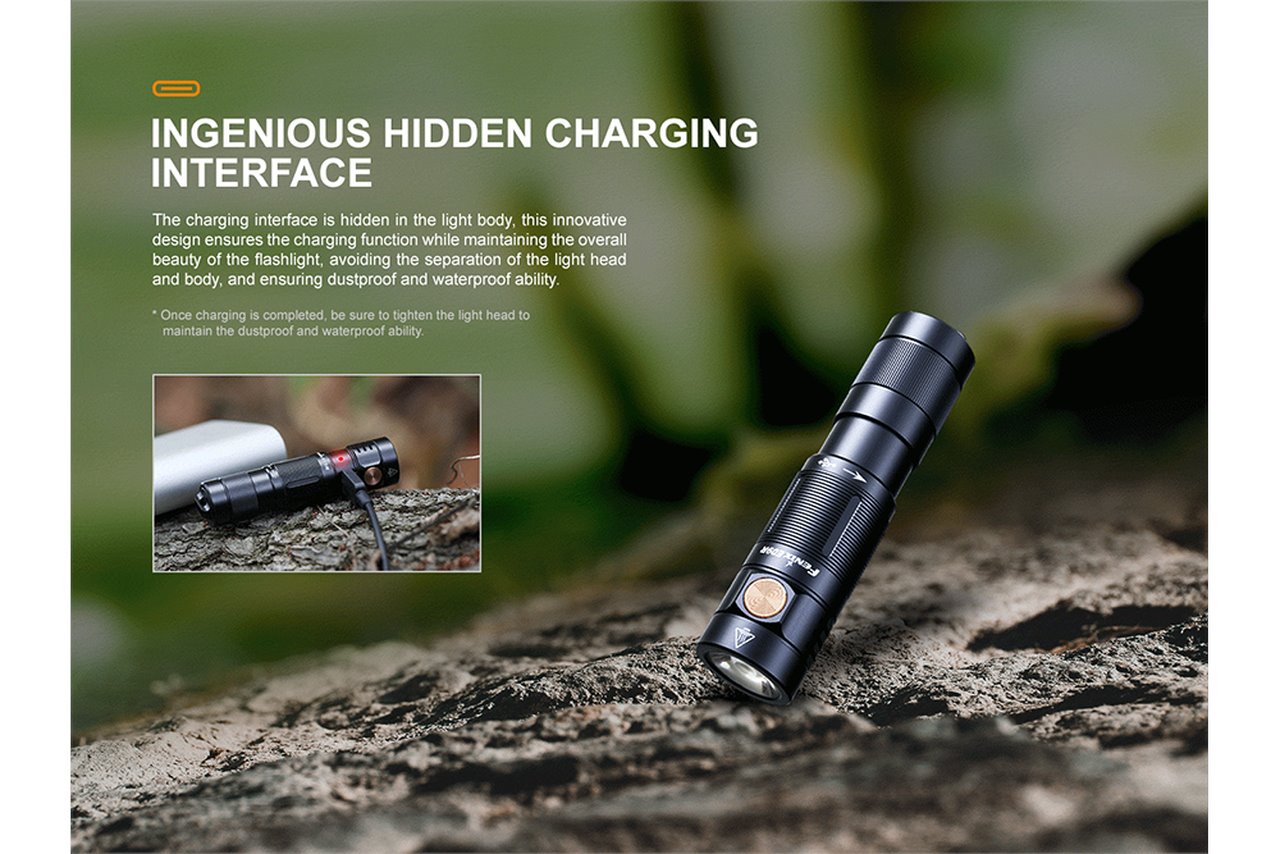 Fenix E09R 600 Lumens Rechargeable High-Output LED Flashlight Flashlight Fenix
