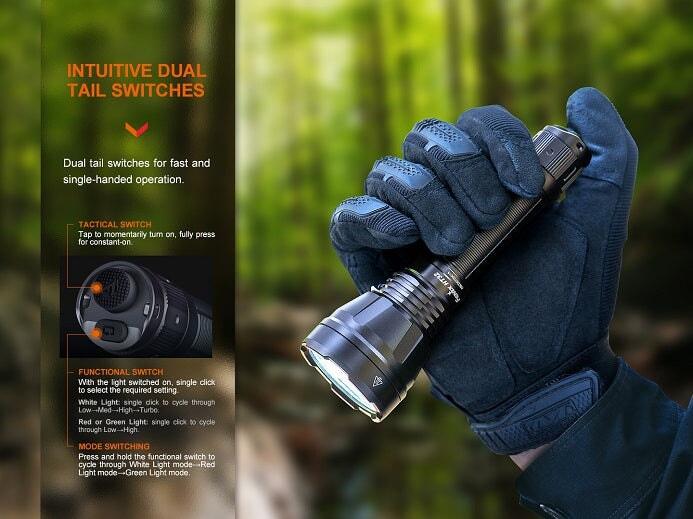 FENIX HT32 OUTDOORSMAN FLASHLIGHT WITH WHITE, RED & GREEN OUTPUTS Fenix