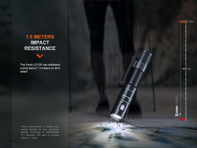 FENIX LD12R DUAL LIGHT SOURCE MULTIPURPOSE RECHARGEABLE FLASHLIGHT Fenix