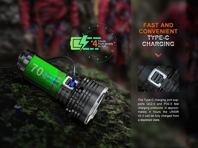 Fenix LR40R V2.0 Rechargeable 15000 Lumen Flashlight Flashlight Fenix