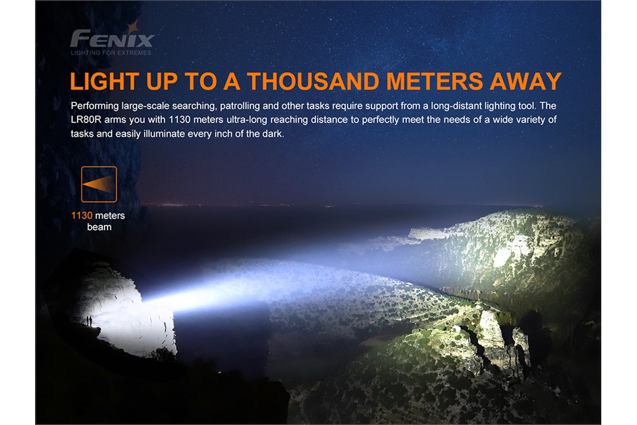 Fenix LR80R 18000 Lumens Rechargeable LED Searchlight Flashlight Fenix
