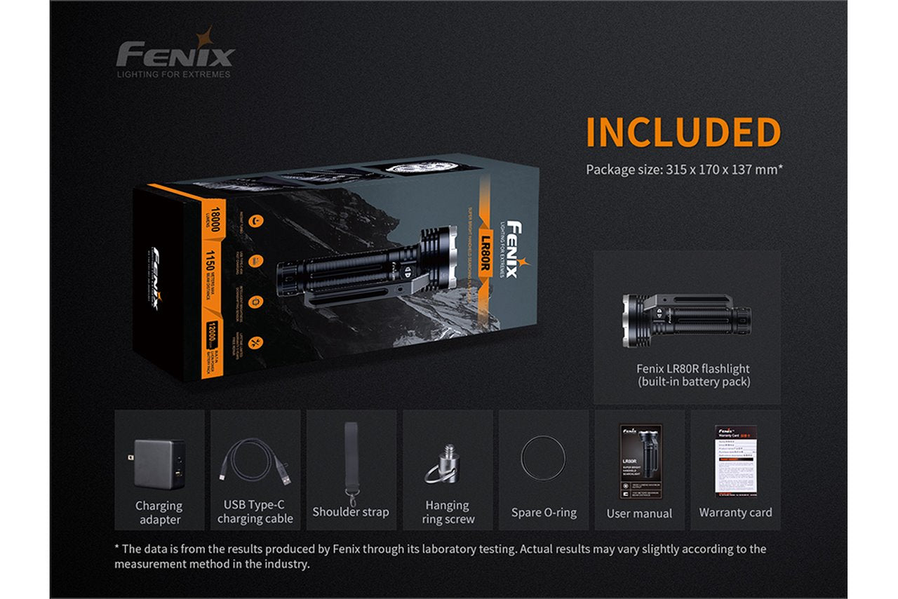 Fenix LR80R 18000 Lumens Rechargeable LED Searchlight Flashlight Fenix