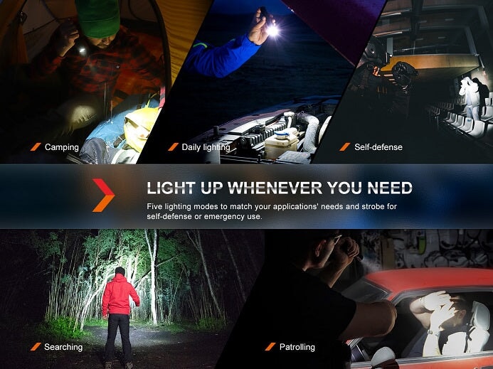 Fenix PD35R compact rechargeable tactical LED flashlight with 1700 lumens brightness for law enforcement, work, and outdoor use