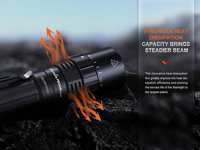 FENIX PD40R V3.0 RECHARGEABLE MECHANICAL ROTARY SWITCHING FLASHLIGHT Fenix