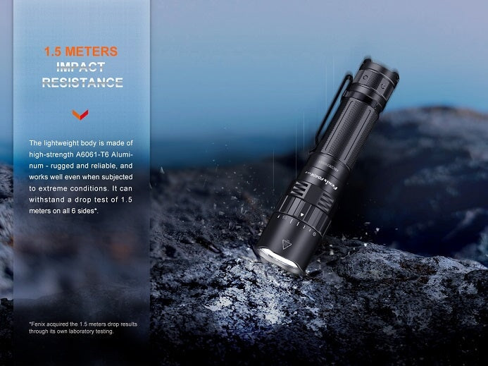 Fenix PD40R V3.0 rechargeable flashlight with 3000 lumens brightness and rotary switch control for tactical and professional lighting