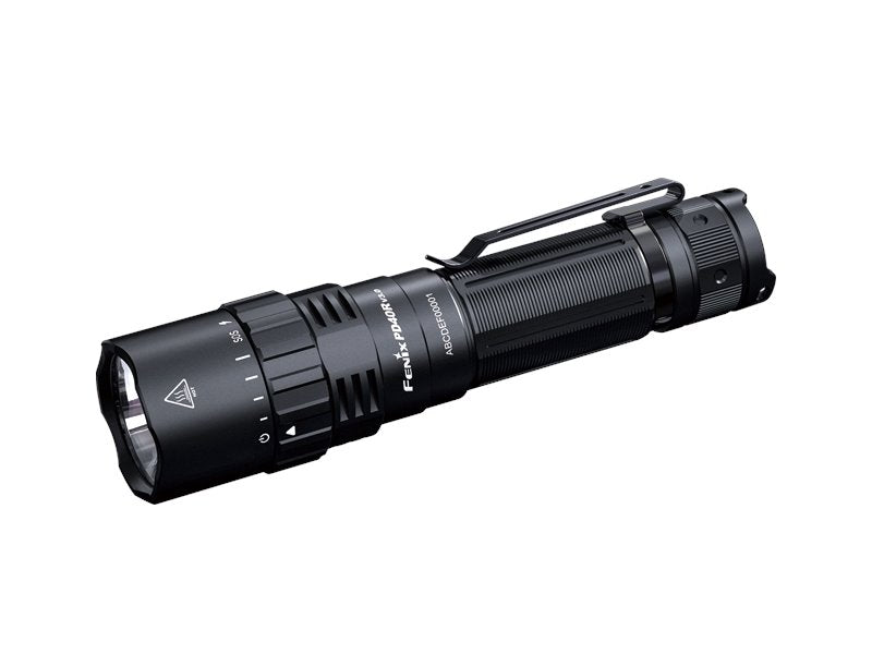 Fenix PD40R V3.0 rechargeable flashlight with 3000 lumens brightness and rotary switch control for tactical and professional lighting