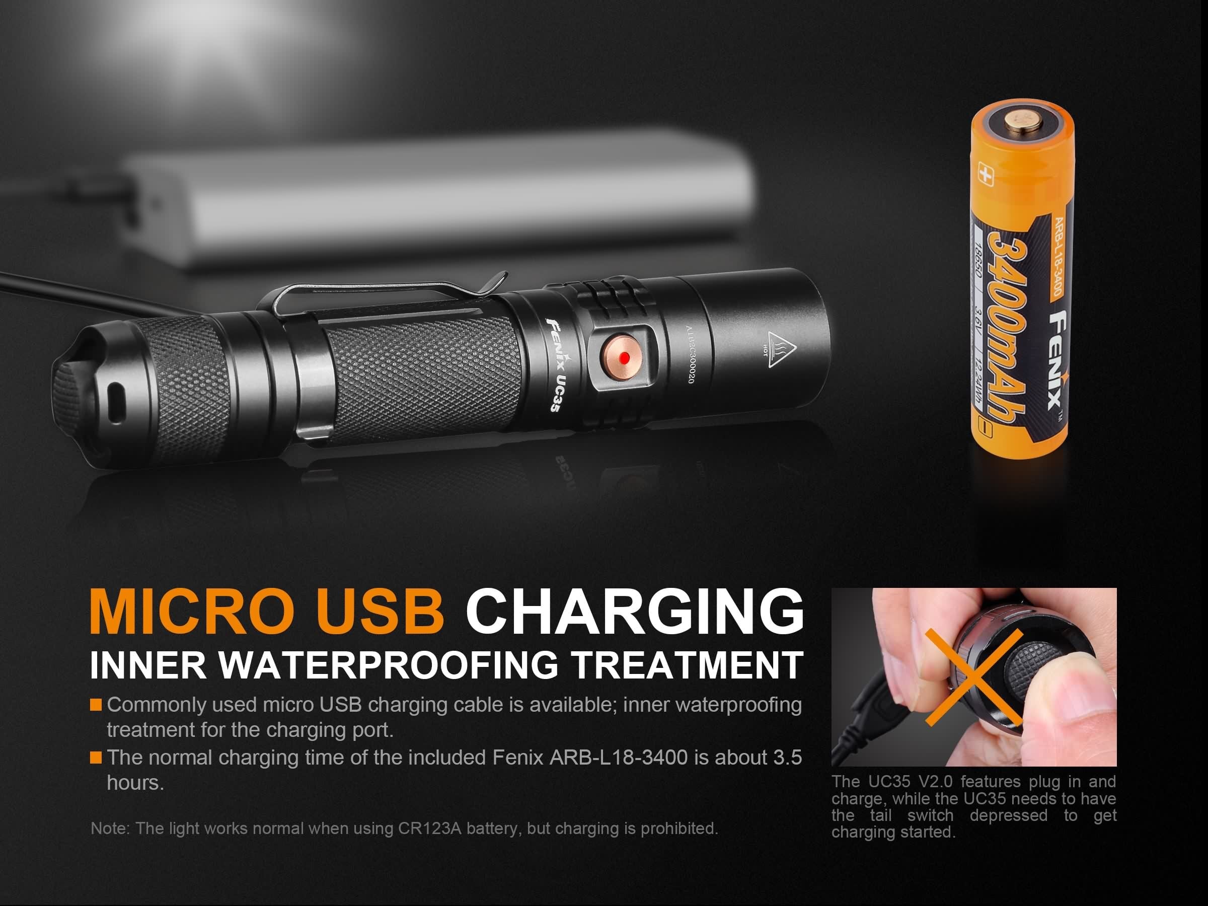 Fenix UC35 V2.0 Rechargeable LED Flashlight Flashlight Fenix