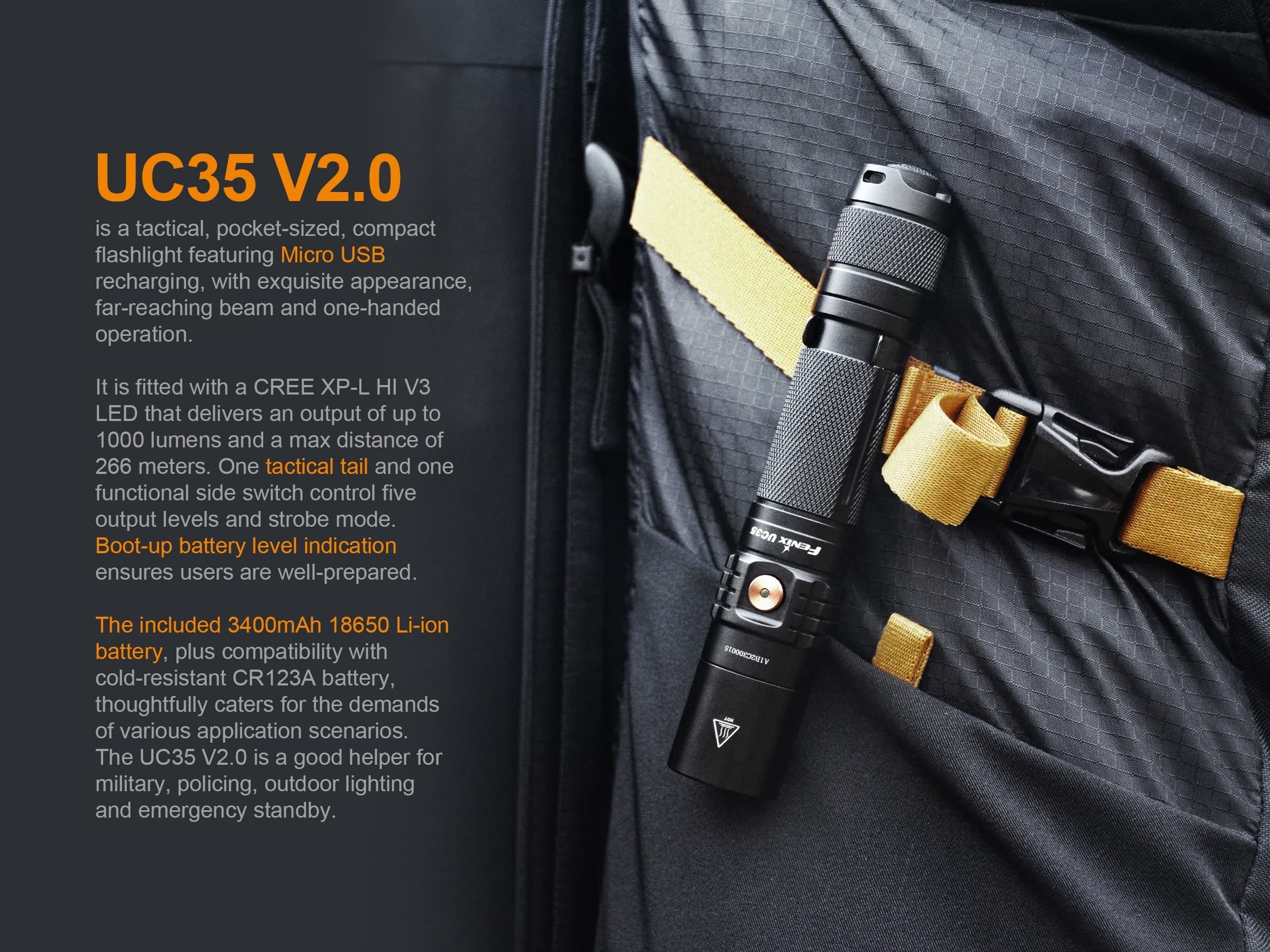 Fenix UC35 V2.0 Rechargeable LED Flashlight Flashlight Fenix