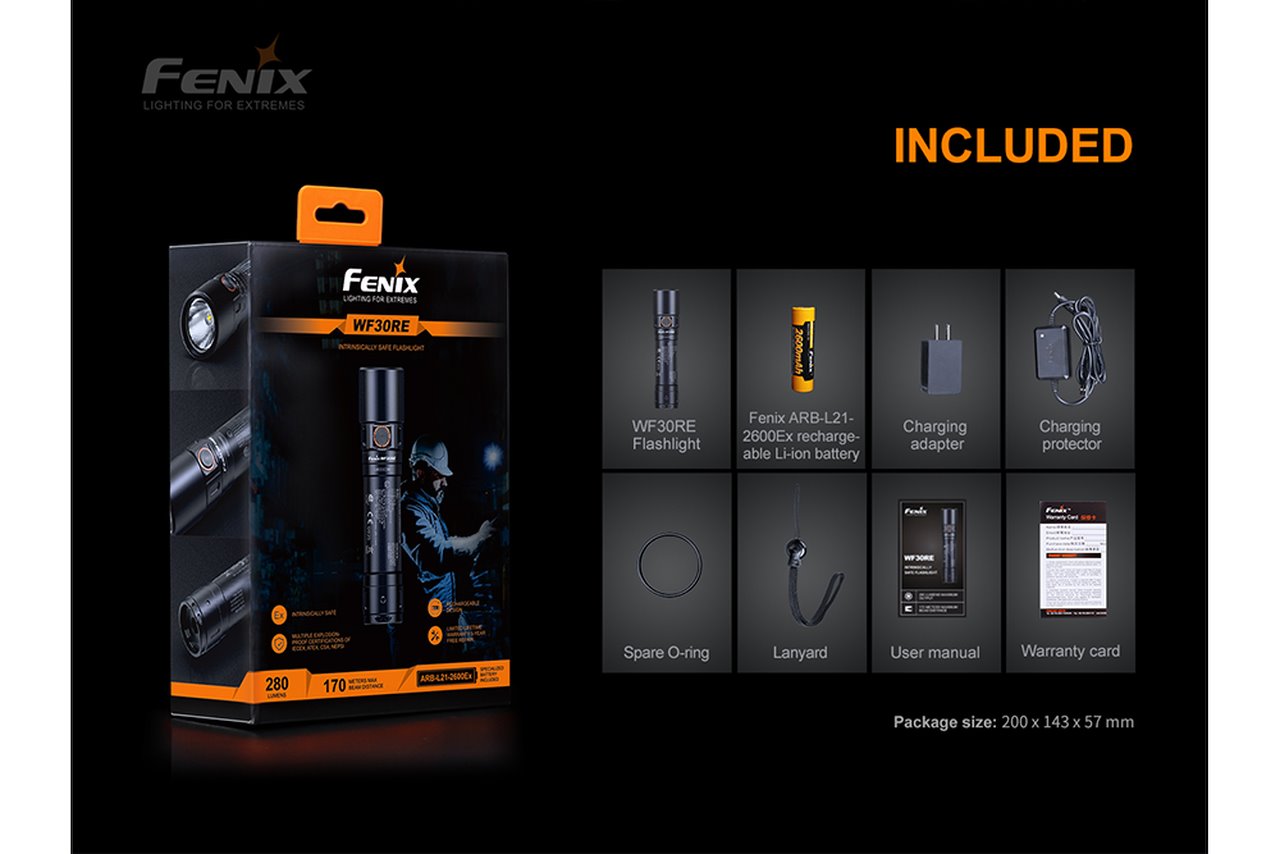 Fenix WF30RE Intrinsically Safe Flashlight Flashlight Fenix
