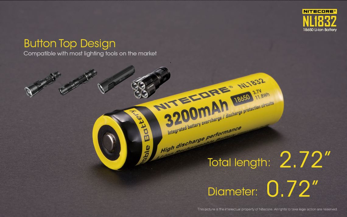 Nitecore NL1832 18650 Rechargeable Battery Rechargeable Batteries Nitecore