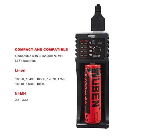 WUBEN One bay USB Battery Charger Battery Charger Wuben