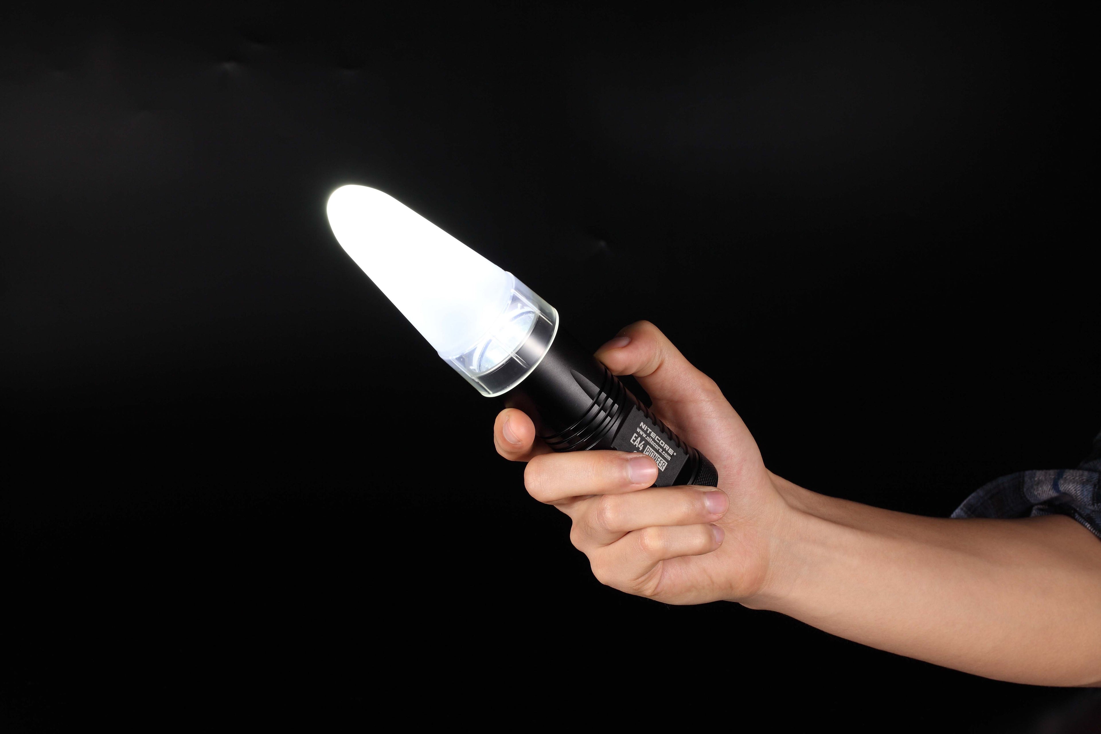 Nitecore NDF40 flashlight diffuser soft white beam filter for LED flashlights ideal for camping, reading, and emergency lighting