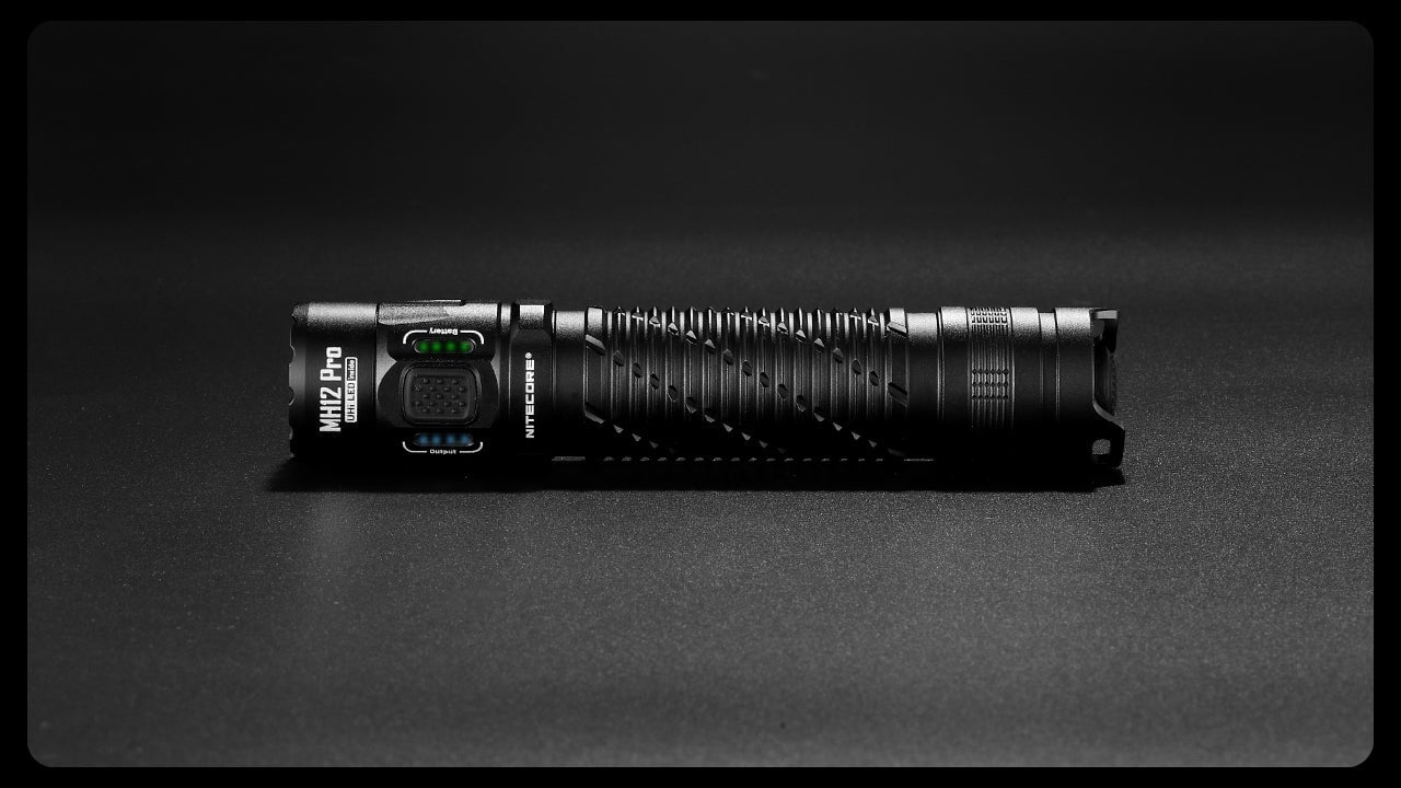 Nitecore MH12 Pro USB-C rechargeable tactical LED flashlight with 3300 lumens brightness for law enforcement, duty, and outdoor lighting