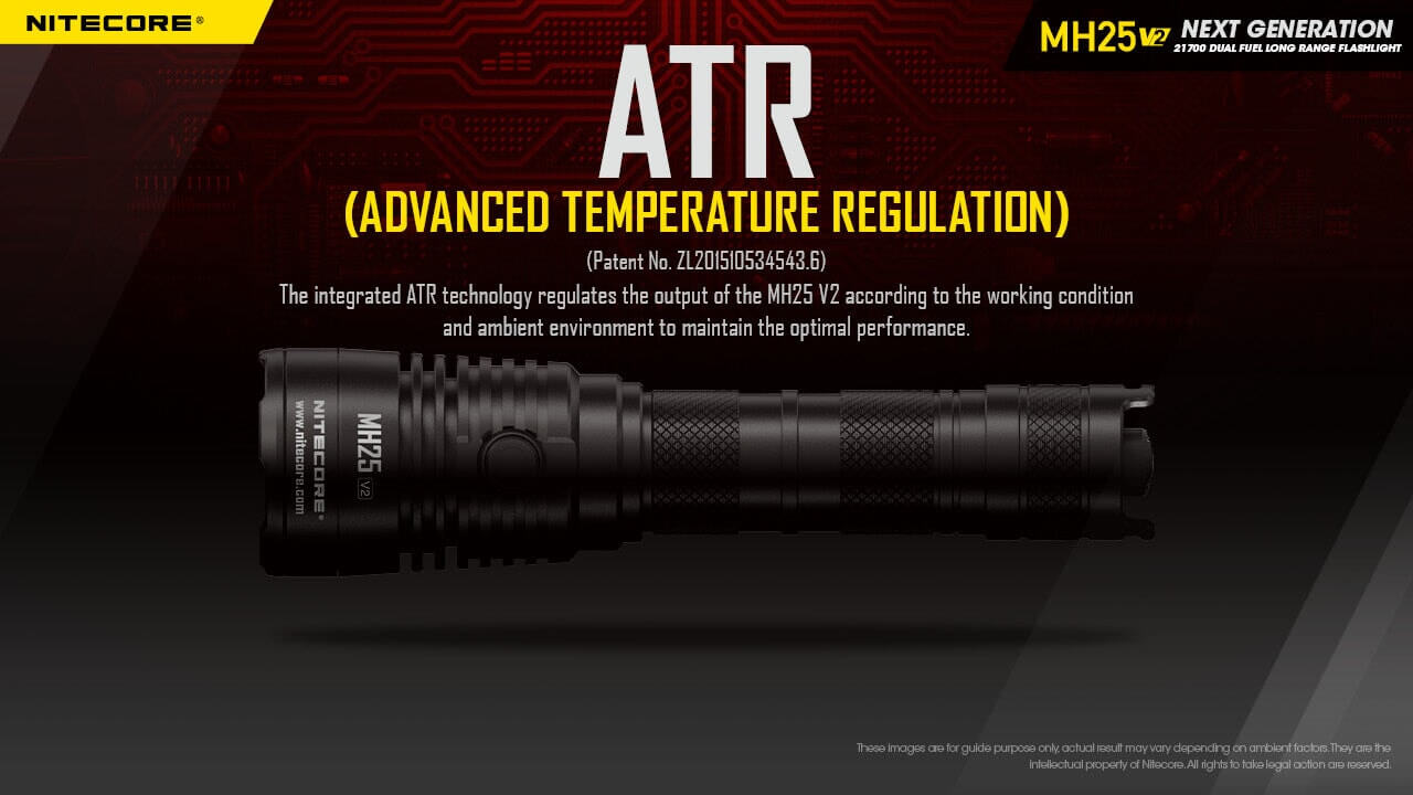 Nitecore MH25 v2 1300 Lumen Tactical Flashlight, USB-C Rechargeable