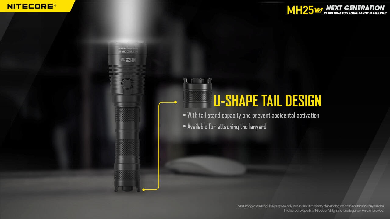 Nitecore MH25 v2 1300 Lumen Tactical Flashlight, USB-C Rechargeable