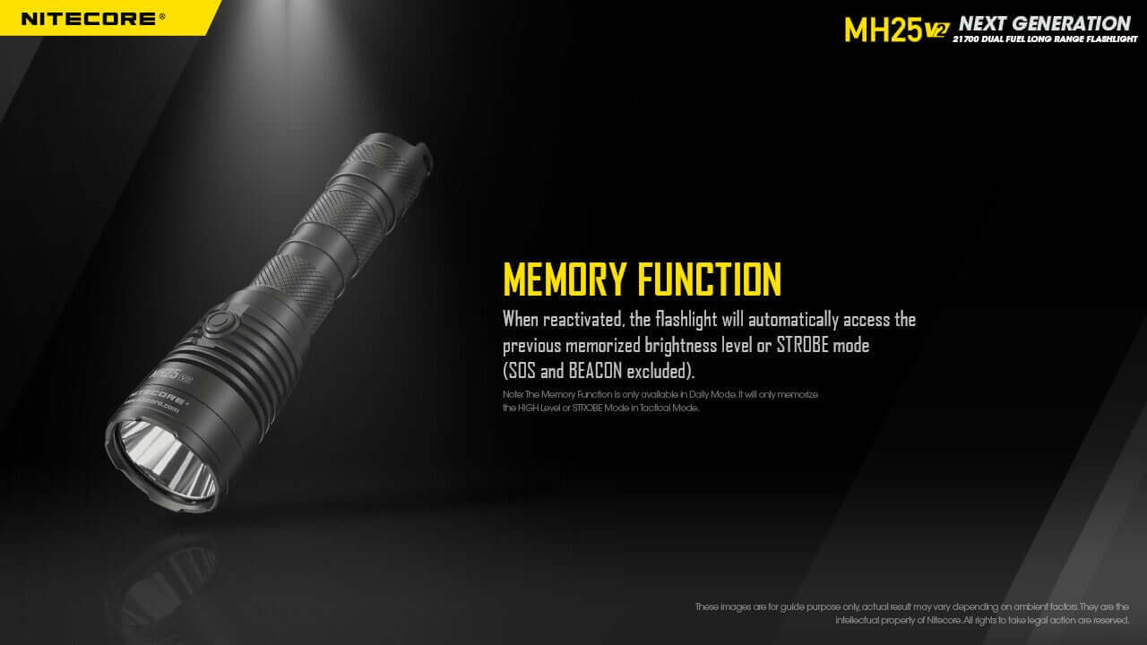 Nitecore MH25 v2 1300 Lumen Tactical Flashlight, USB-C Rechargeable