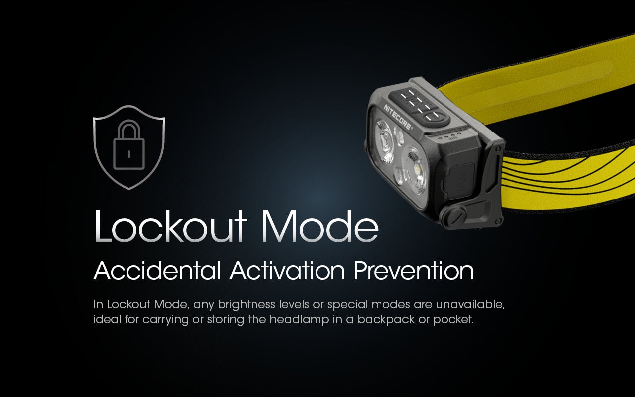 Nitecore NU25 ultralight rechargeable LED headlamp with 400 lumens brightness for running, hiking, and outdoor adventures