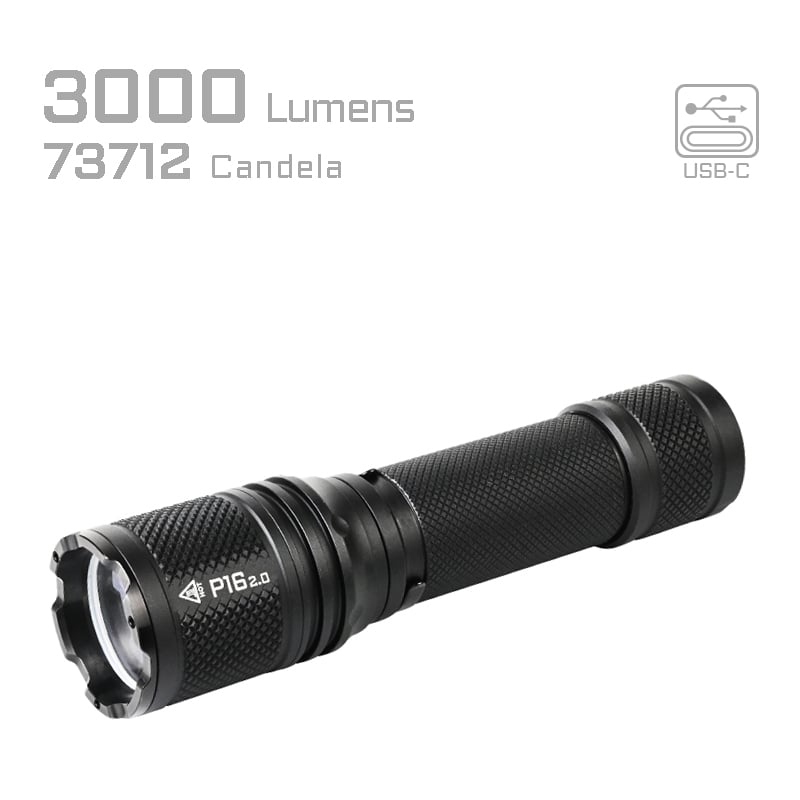 Acebeam P16 2.0 tactical flashlight – High-lumen durable duty torch