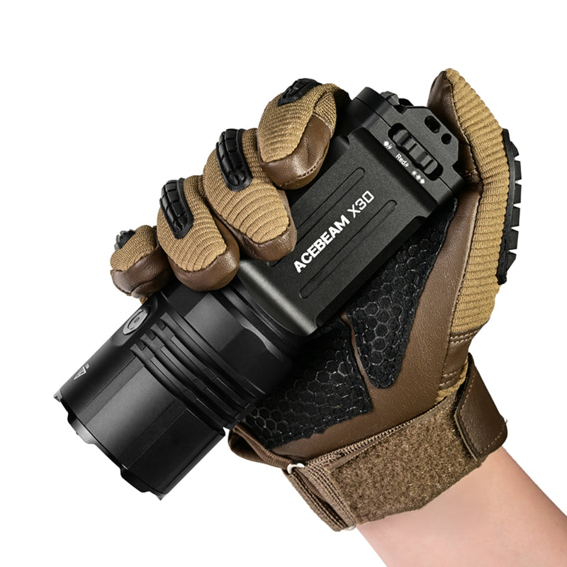 “Acebeam X30 high-power dual-source search light – Long-range professional LED flashlight”