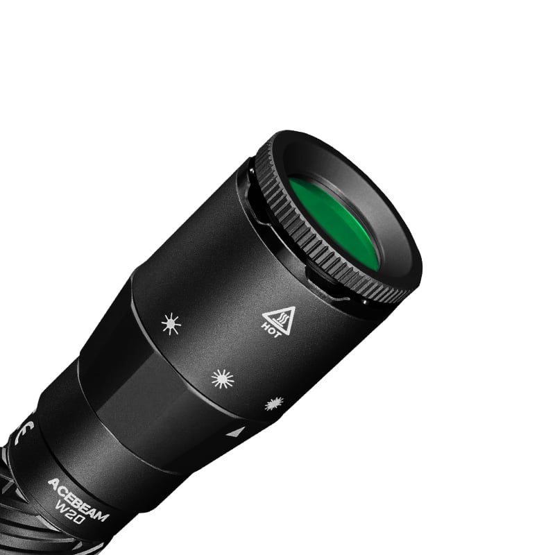 “Acebeam W20 LEP flashlight with wide-angle spill – long-range high-performance search light”